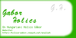 gabor holics business card